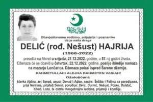 Preminula Hajrija Delić
