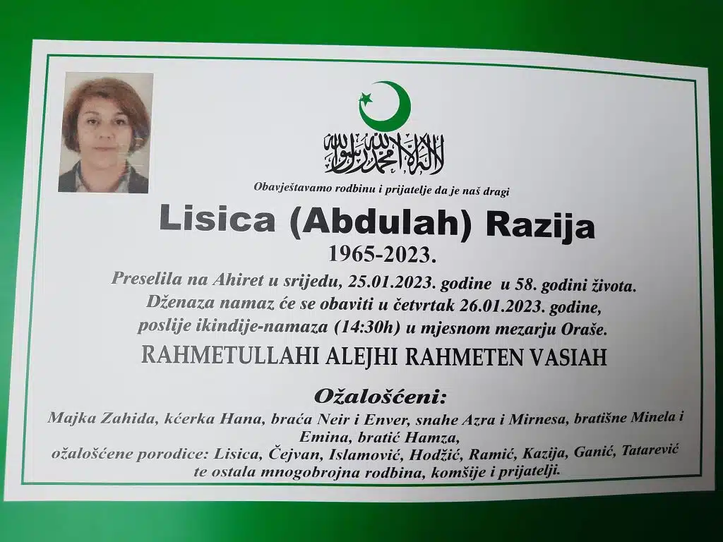 Preminula Razija Lisica