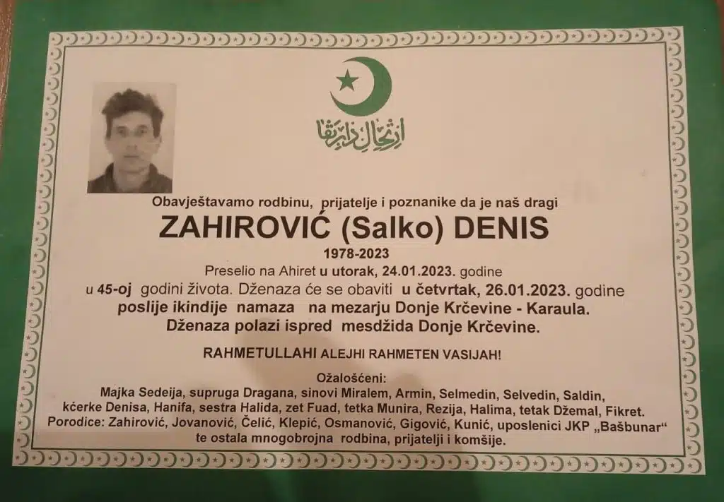 Preminuo Denis Zahirović