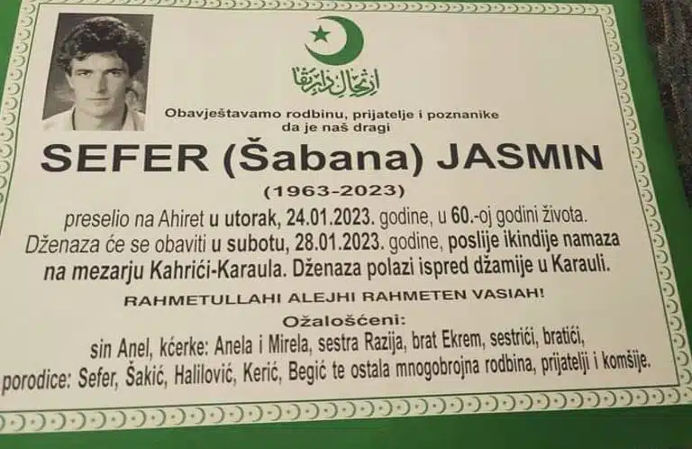 Preminuo Jasmin Sefer