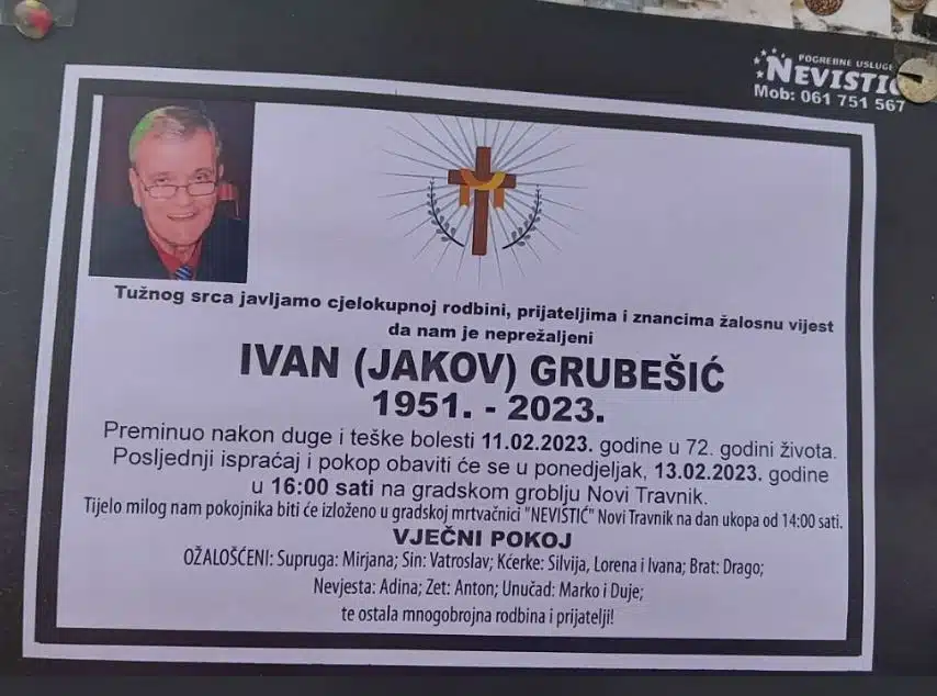 Preminuo Ivan Grubešić