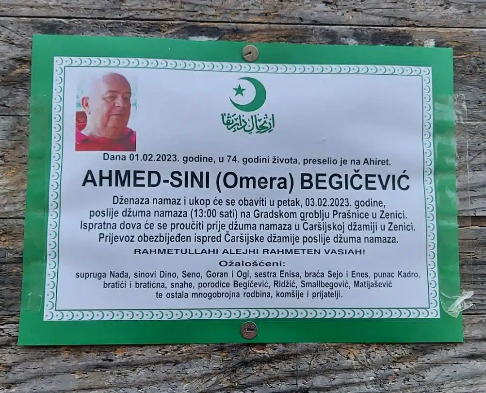 Napustio nas je kolega Ahmed Begičević