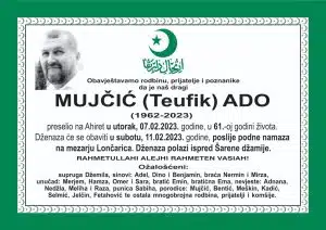 Preminuo Ado Mujčić