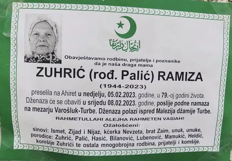 Preminula Ramiza Zuhrić