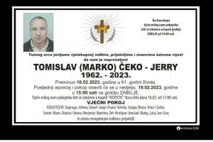 Preminuo Tomislav Čeko - Jerry