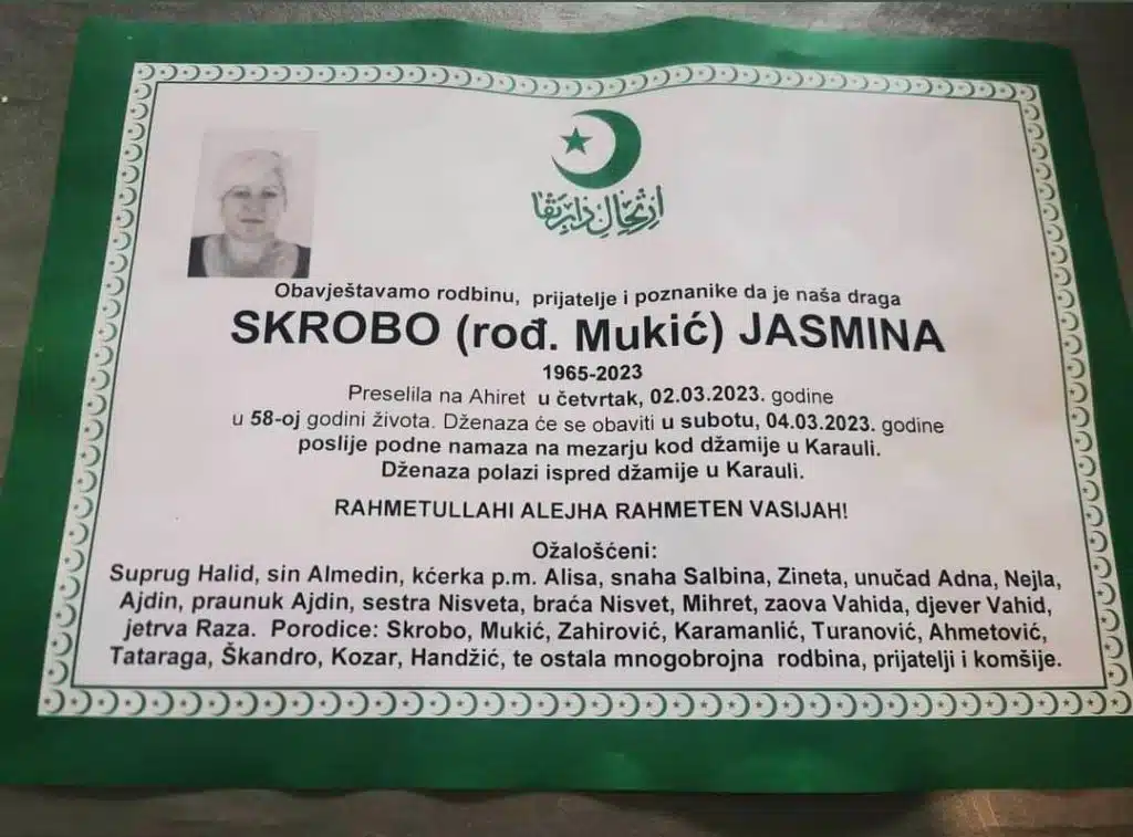 Preminula Jasmina Skrobo