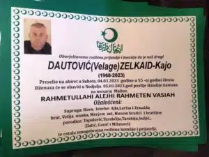 Preminuo Dautović Zelkaid