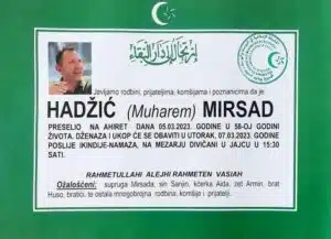 Preminuo Mirsad Hadžić