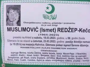 Preminuo Redžep - Kečo Muslimović