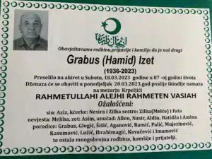 Preminuo Izet Grabus