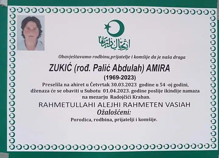 Preminula Amira Zukić