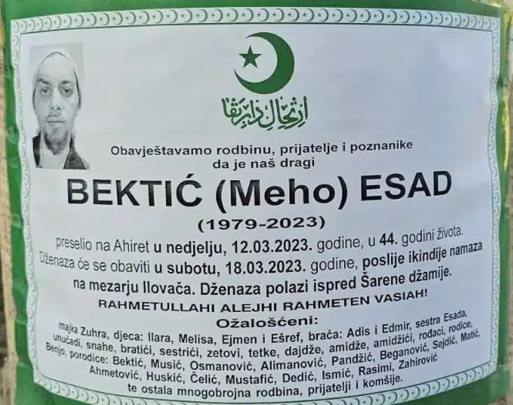Preminuo Esad Bektić