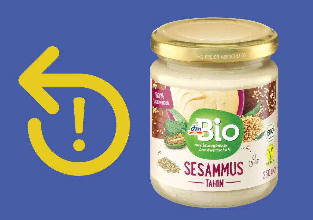 OBAVIJEST ZA JAVNOST/ dm iz predostrožnosti povlači proizvod dmBio tahini pasta od susama, 250g (Rokovi trajanja 21.02.2025. i 25.02.2025.)