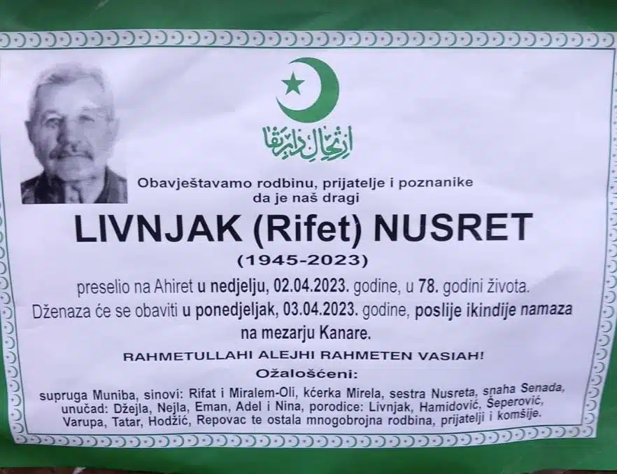 Preminuo Nusret Livnjak