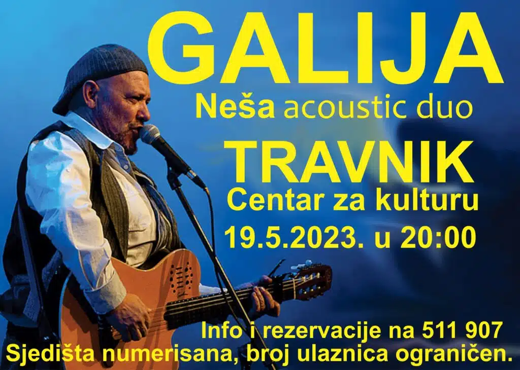 U Travniku 19. maja koncert GALIJA – Neša acoustic duo
