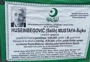 Preminuo Mustafa Huseinbegović Šujko
