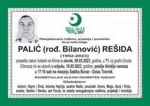 Preminula Rešida Palić