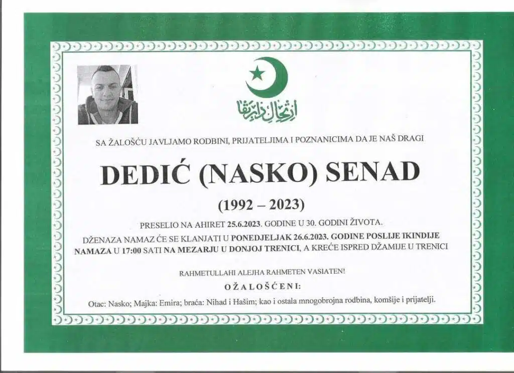 Preminuo Senad Dedić