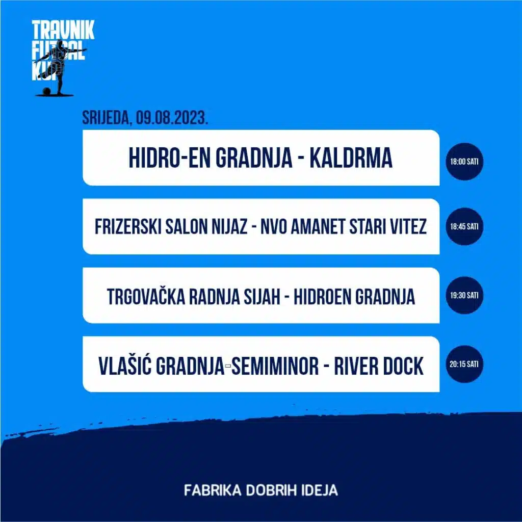 Travnik futsal kup/ Danas 4 utakmice