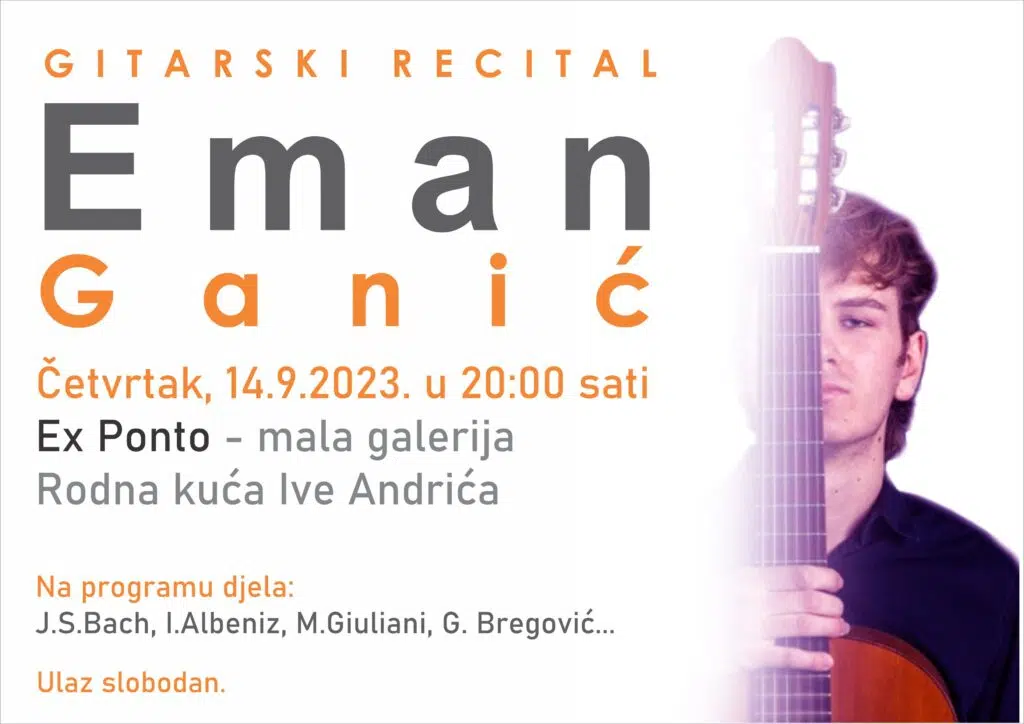 Gitarski recital Emana Ganića u Travniku