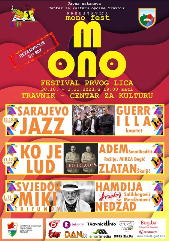 CENTAR POKLANJA TRI NOVE MAGIČNE NOĆI U TRAVNIKU/ 3. MONO FEST – FESTIVAL PRVOG LICA