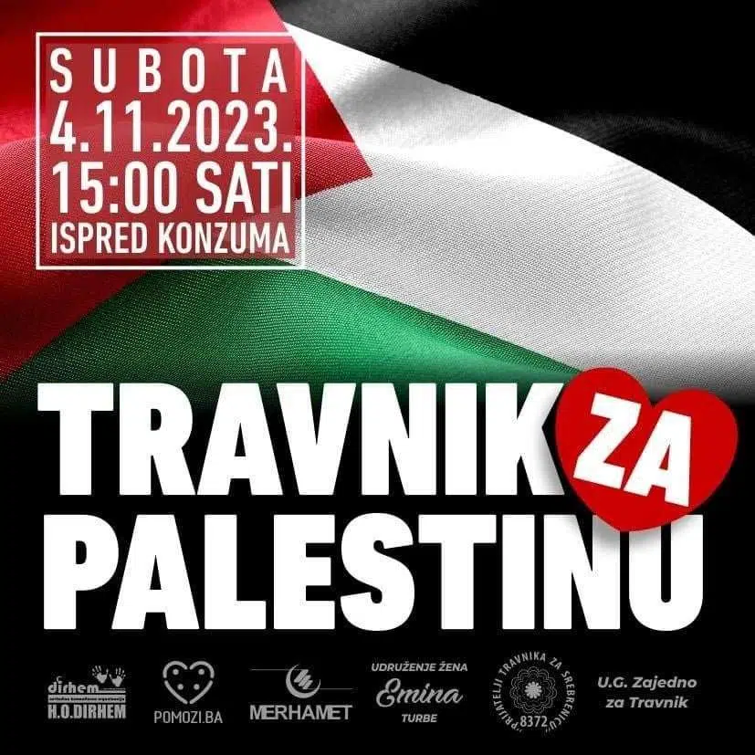 Sutra skup i šetnja podrške „Travnik za Palestinu“