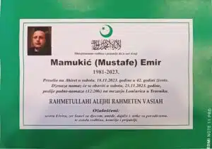 Sutra dženaza Emiru Mamukiću