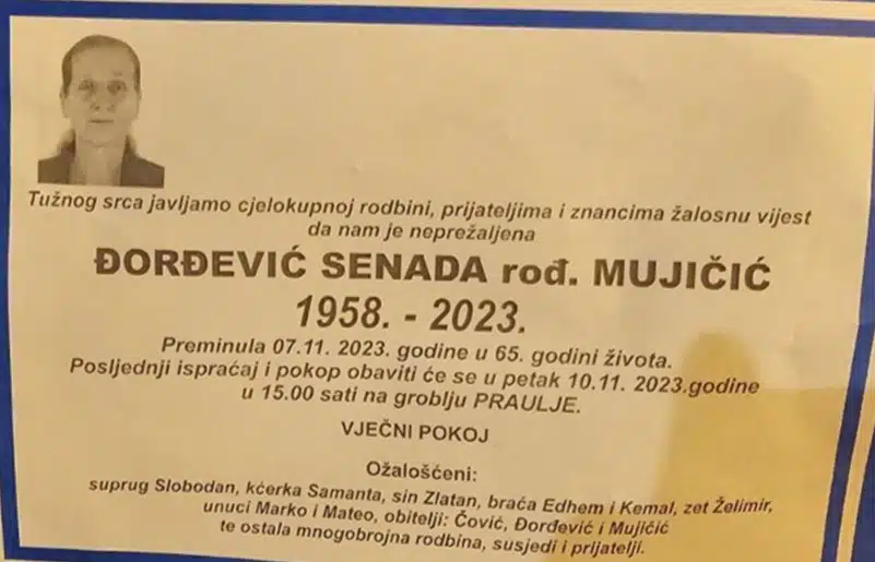 Preminula je Đorđević Senada