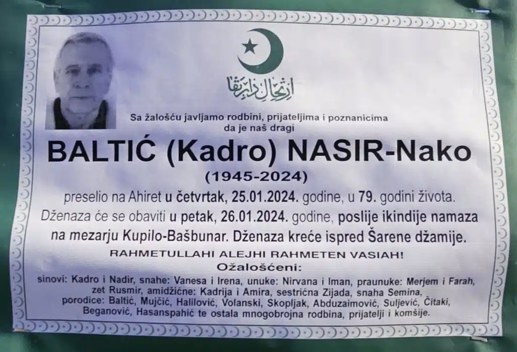 Preminuo je Baltić Nasir – Nako