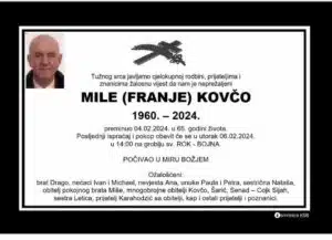 Danas sahrana našem sugrađaninu Miletu Kovči