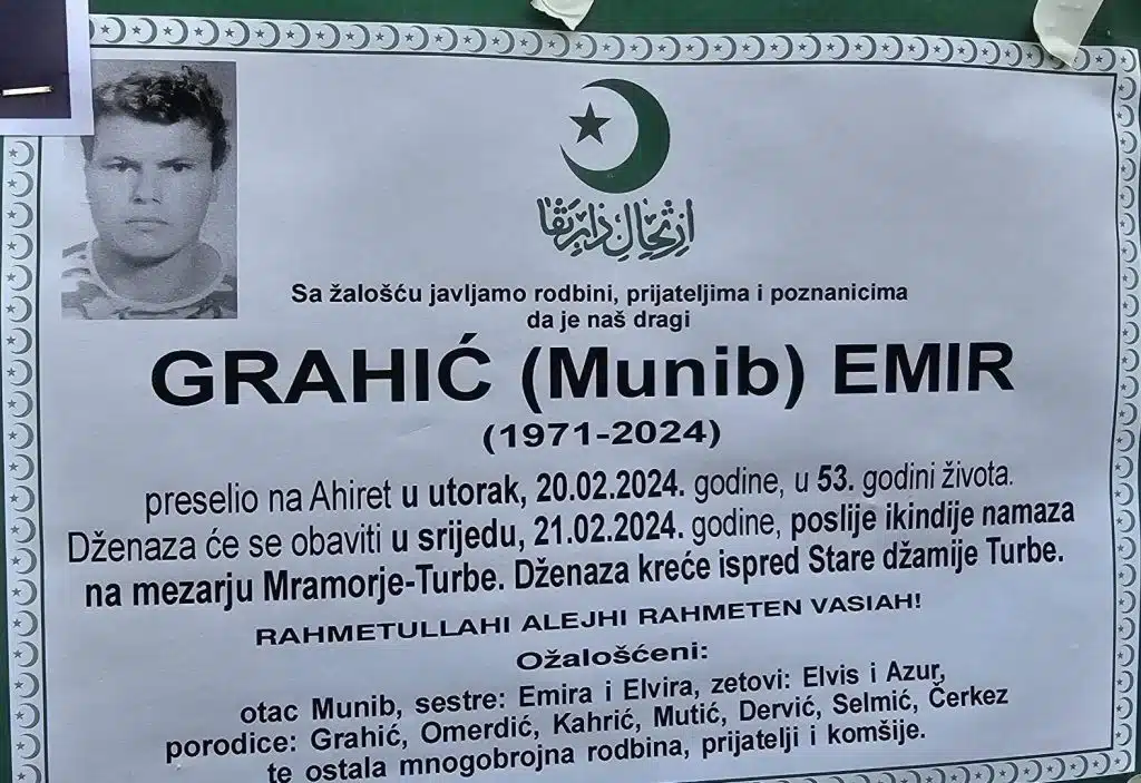 Preminuo je Grahić Emir