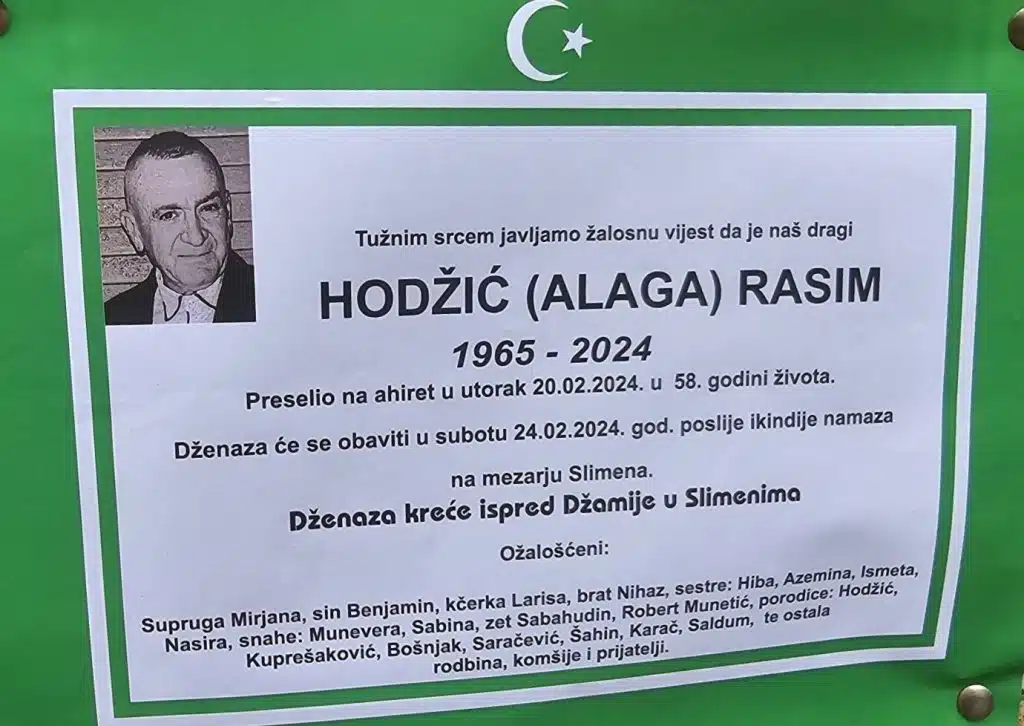 Preminuo je Hodžić Rasim