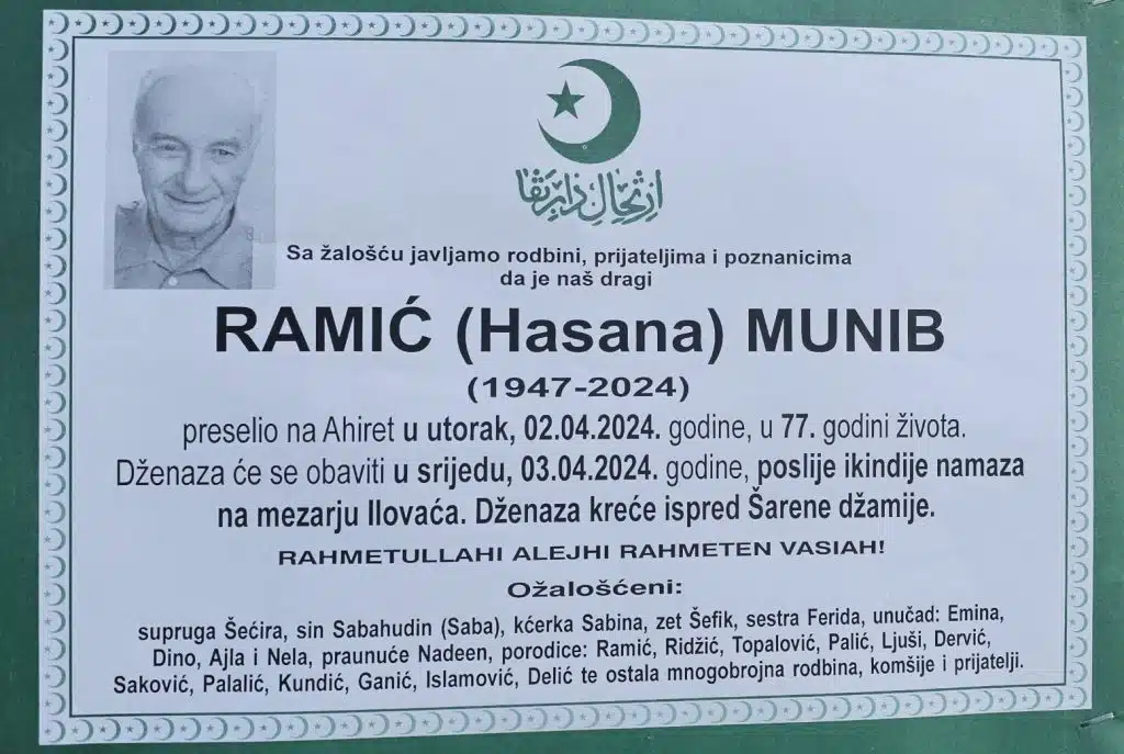 Preminuo je Ramić Munib