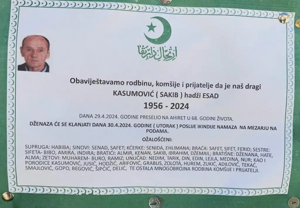 Preminuo je Kasumović hadži Esad