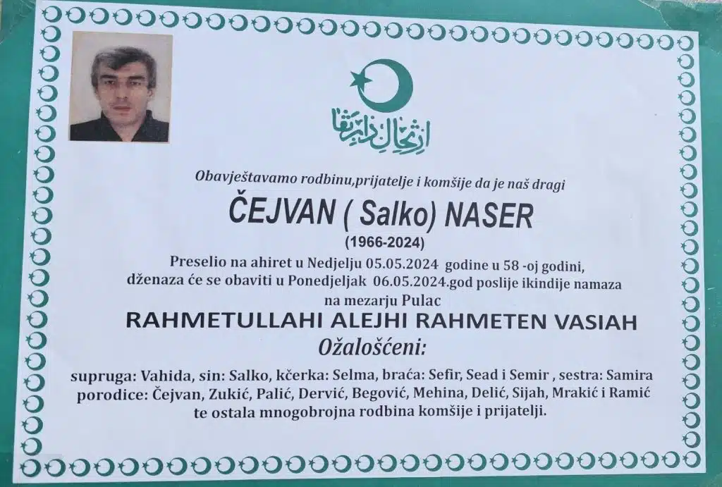 Preminuo je Čejvan Naser