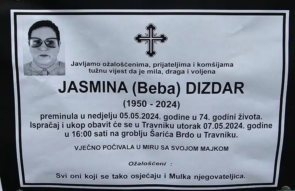 Preminula je Jasmina Dizdar