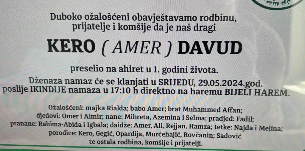 Preminuo je Kero Davud