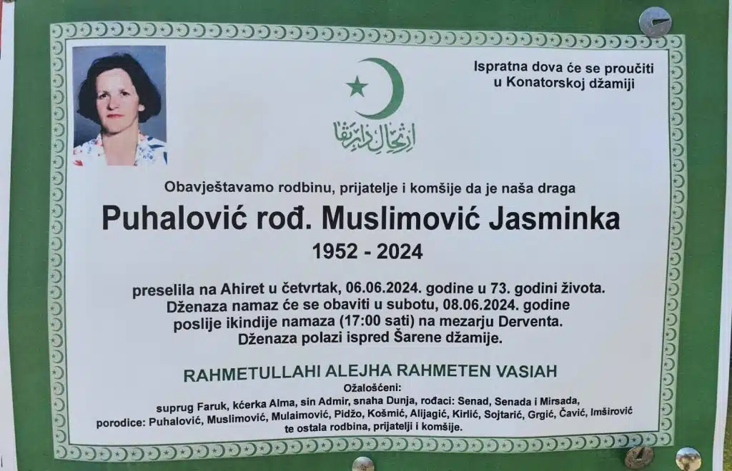 Preminula je Puhalović Jasminka