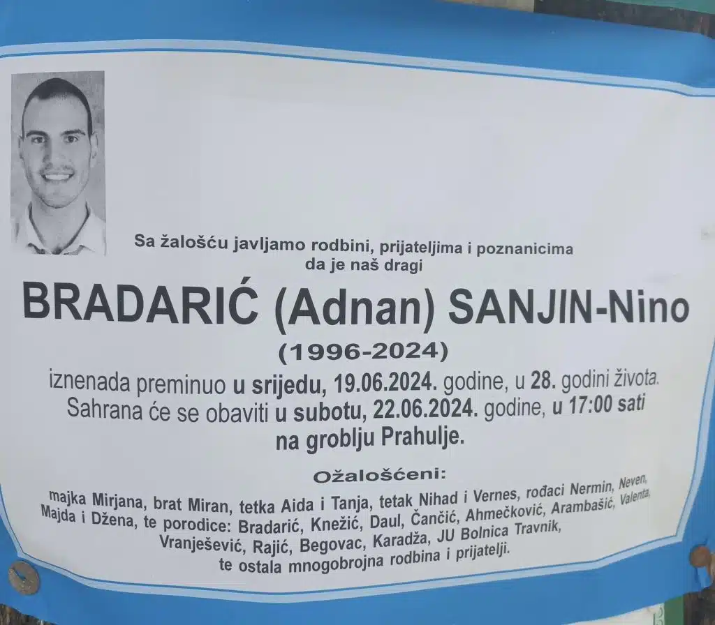 Preminuo je Bradarić Sanjin-Nino