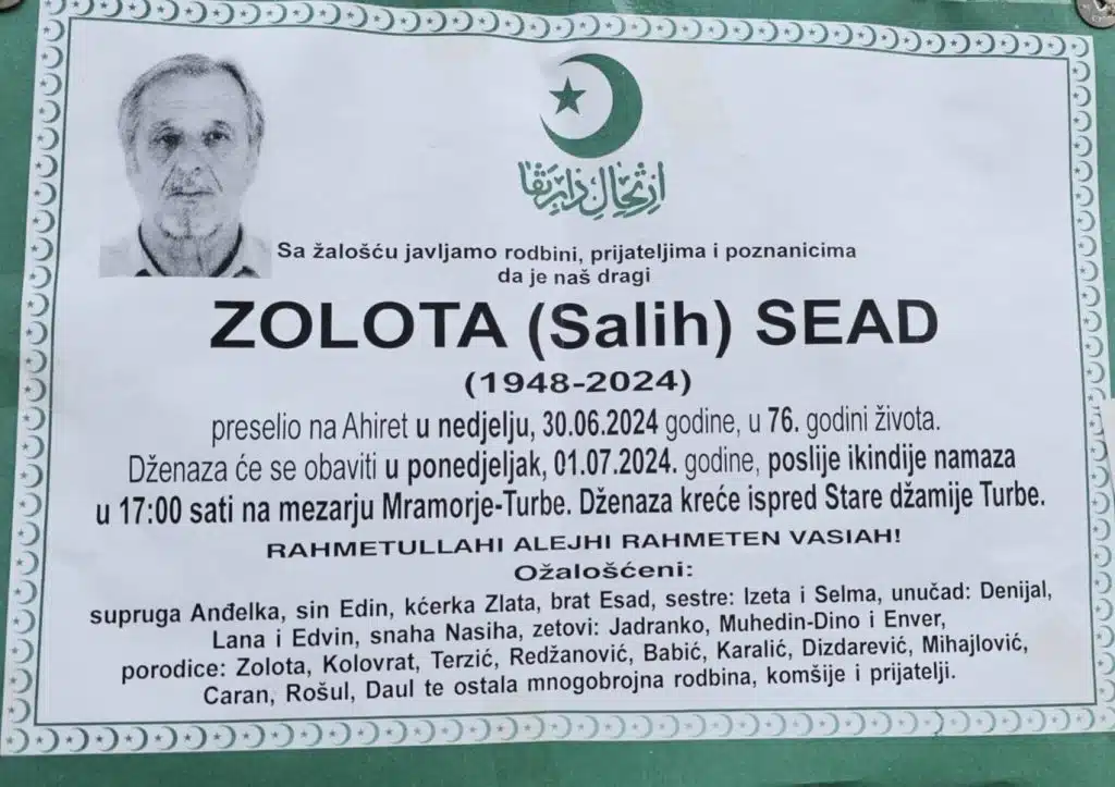 Preminuo je Zolota Sead