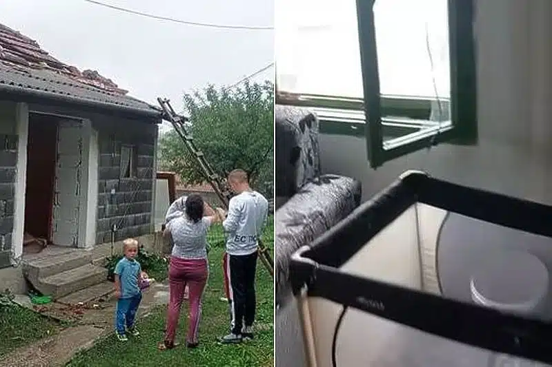 U selu Višnjevo grom udario u prozor pod kojim je spavala beba