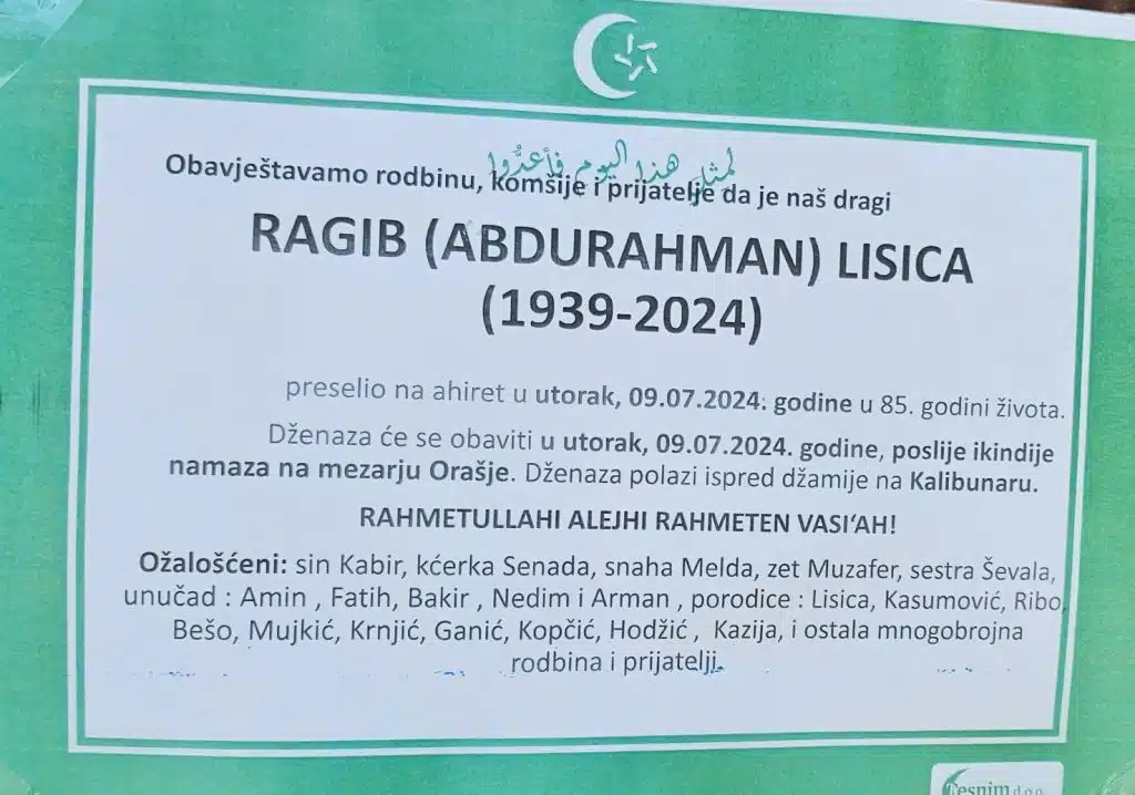 Preminuo je Ragib Lisica