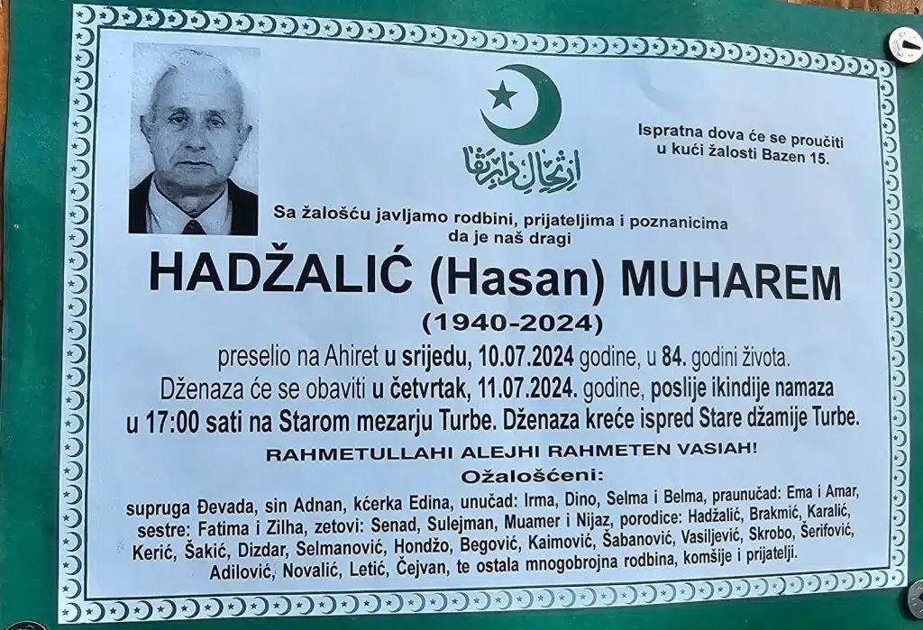Preminuo je Hadžalić Muharem