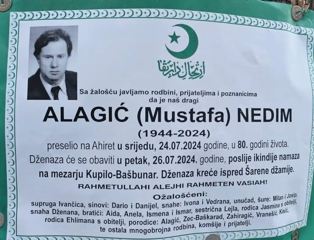 Preminuo je Alagić Nedim