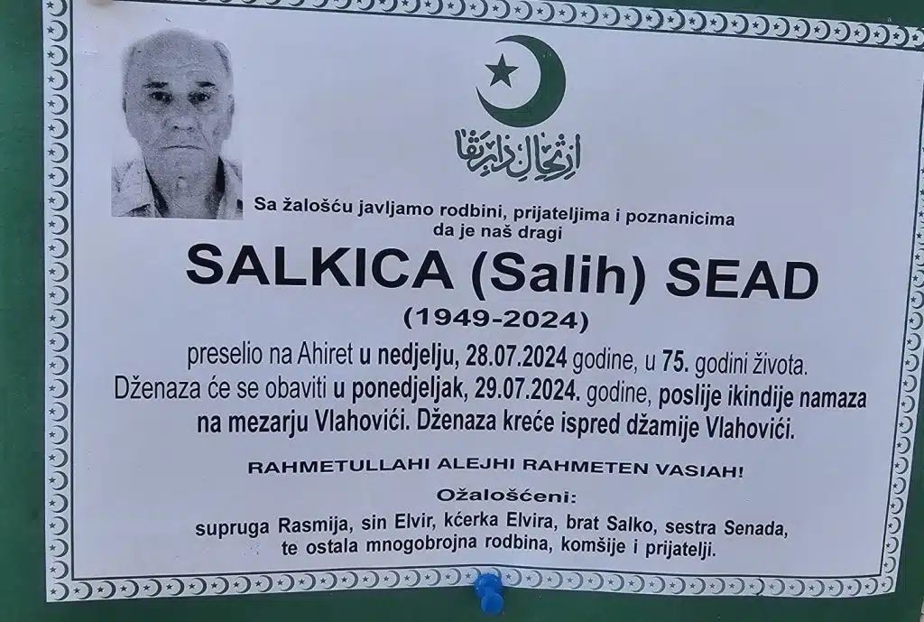 Preminuo je Salkica Sead