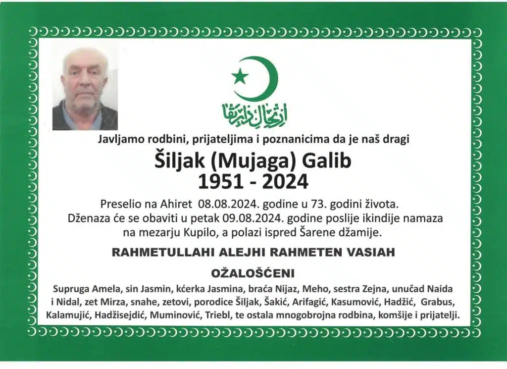 Preminuo je Šiljak Galib