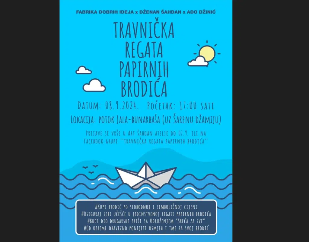 Druga travnička regata papirnih brodića za očuvanje rijeka i pomoć djeci