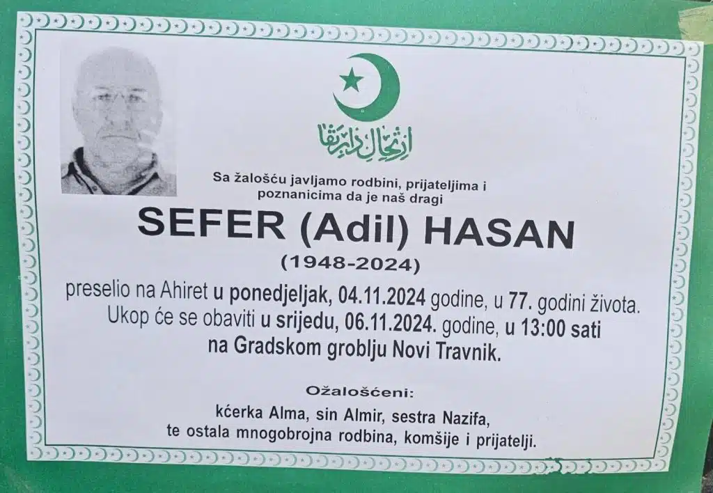 Preminuo je Sefer Hasan