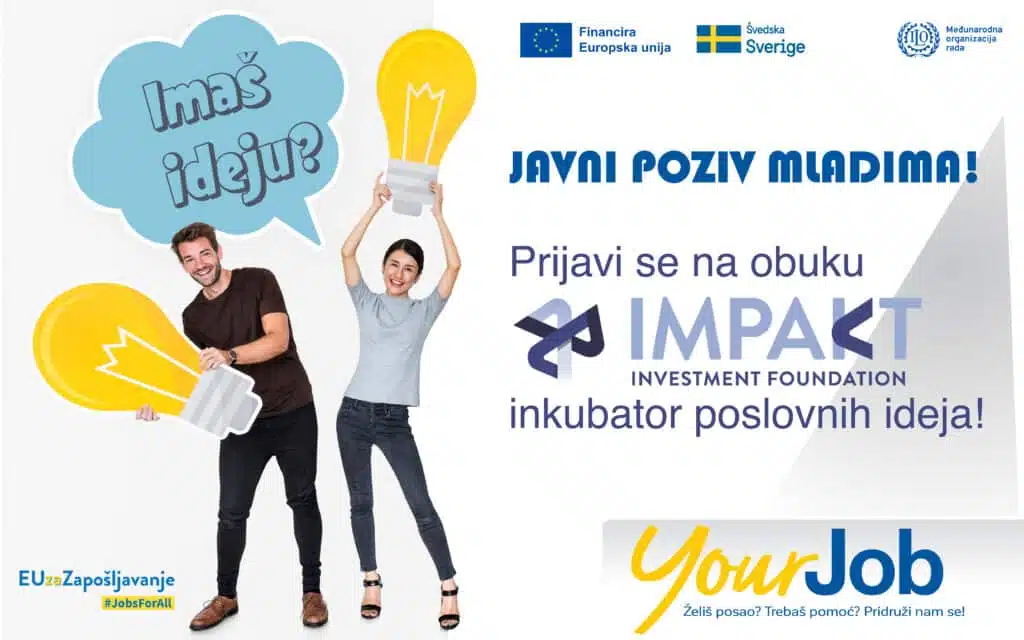 Javni poziv mladima za sudjelovanje na obuci Inkubator poslovnih ideja u Bosni i Hercegovini