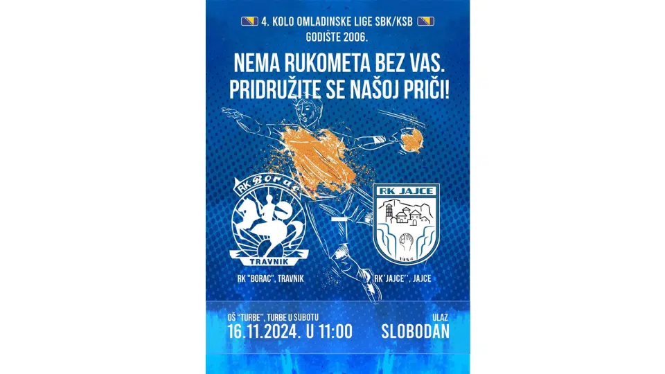U subotu utakmica omladinske selekcije RK Borac i RK Jajce